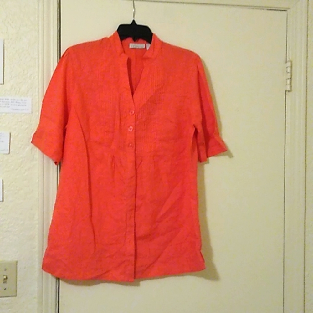 Kim Rogers L Orange Button-down Shirt
